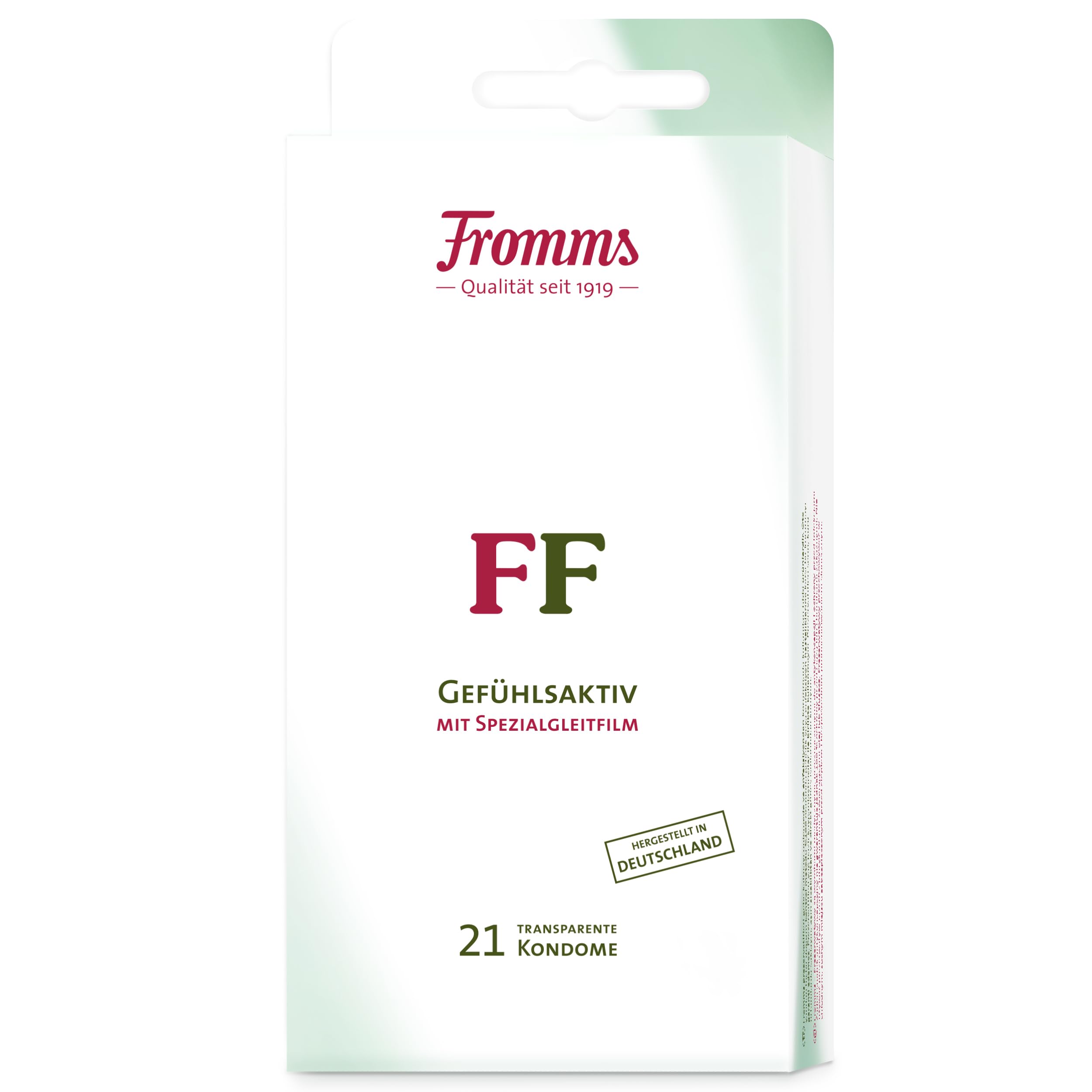 Fromms FF Gefühlsaktiv mit Spezialgleitfilm transparent | 21 Kondome