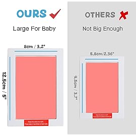 Zemiu Baby Handprint and Footprint Large Size Kit,4 Baby Handprint Ink Pads with Clean-Touch & 12 Imprint Cards,Inkless Print Kit Safe Non-Toxic for Baby Feet and Hands, Family Keepsake, Pet Paw-Pink