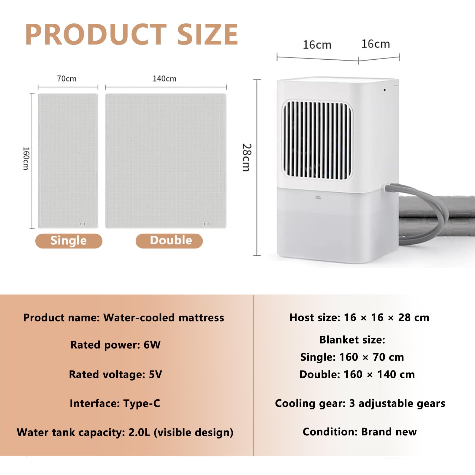 Protector de colchón refrigerado por Agua con Control Remoto, Ideal para viviendas de Alquiler, comercios, oficinas y Personas con Calor y sudoración Nocturna. Single