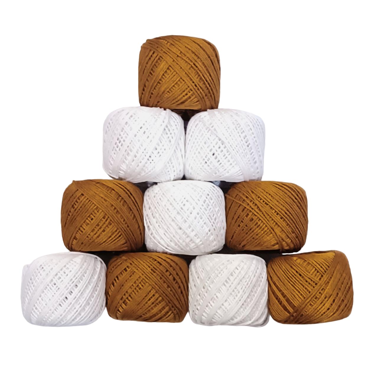 Foliam Crochet Thread Set of 10 Ball Crochet Cotton Thread Yarn for Knitting and Craft Making (MASTAD & White)