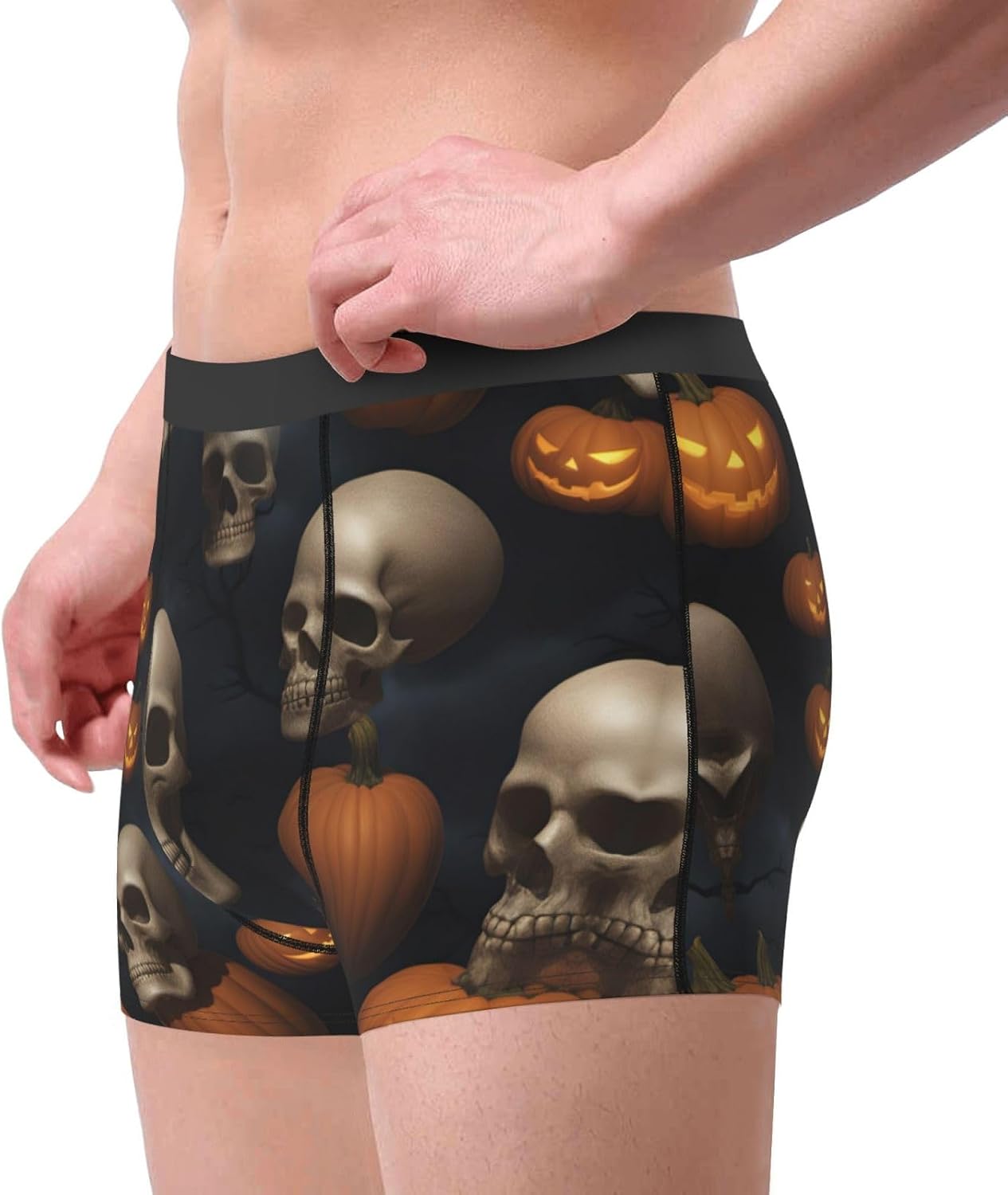 Halloween Skull Print Boxers For Menâ€“full Print Mens Underwear Boxer Briefs,Comfortable Boxers For Men