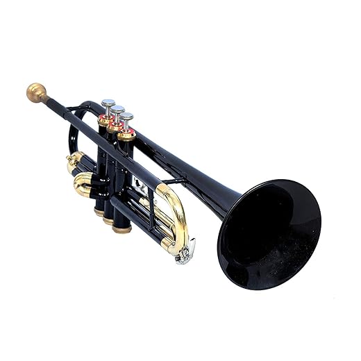 Beginner Bb Trumpet for Students & Adults – Brass Wind Instrument with Hard Case, Mouthpiece, Gloves & Cleaning Kit – Ideal for School Band & Practice (Black)