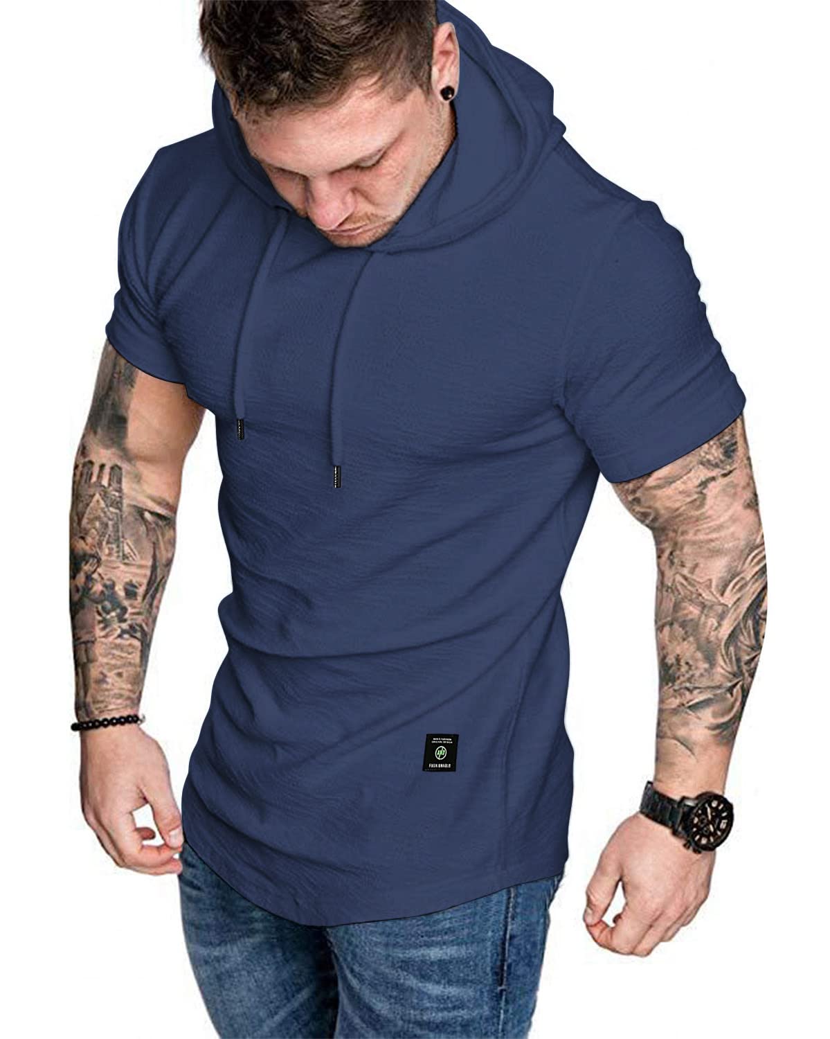 Aiyino Men's Long Sleeve Athletic Hoodies Sport Sweatshirt Solid Color Fashion Pullover