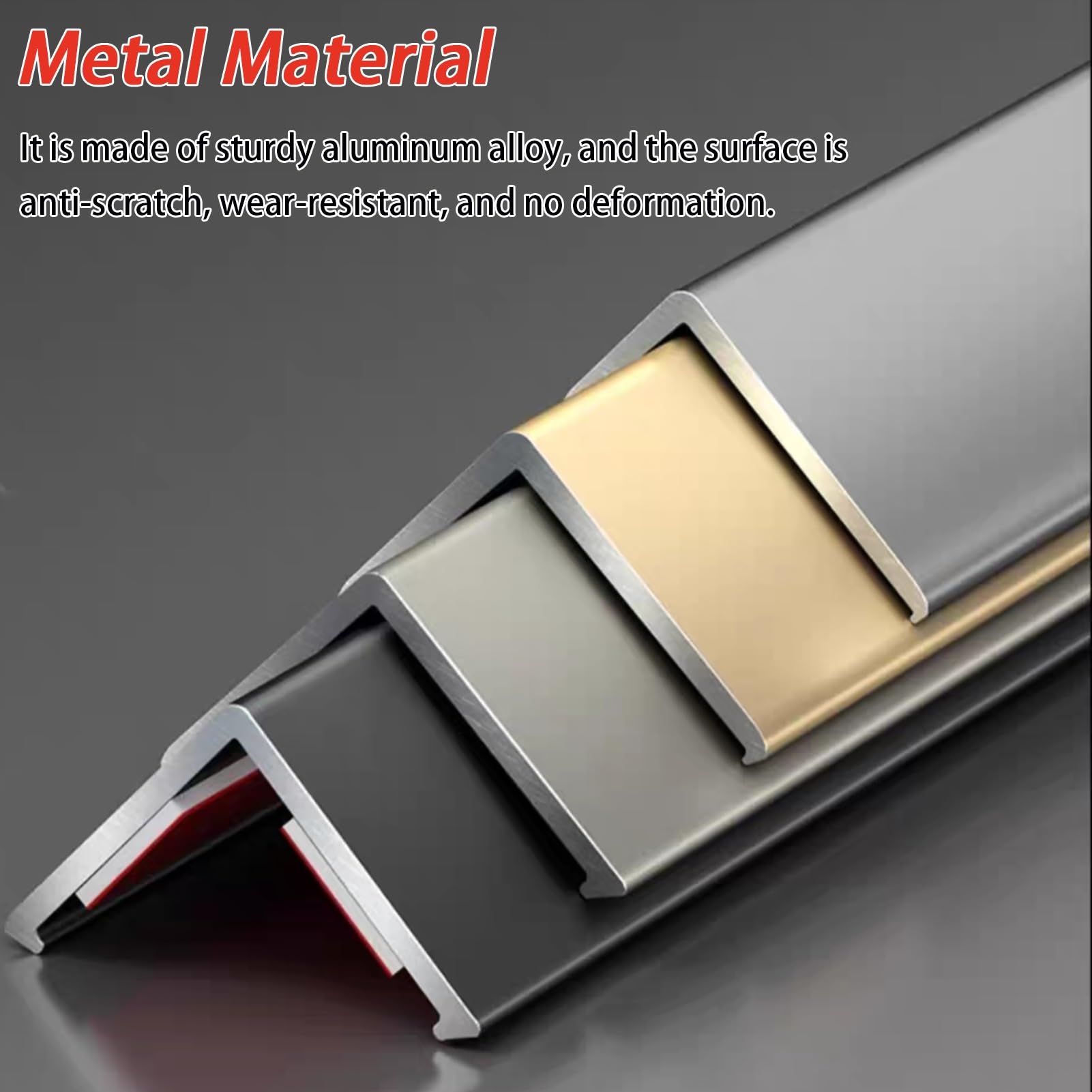 übergangsprofil Treppenkantenprofil aus Aluminium für Schlafzimmertreppen, Selbstklebender Kantenschutz für Wandecken, L-förmiger Türkantenschutz(Gray)