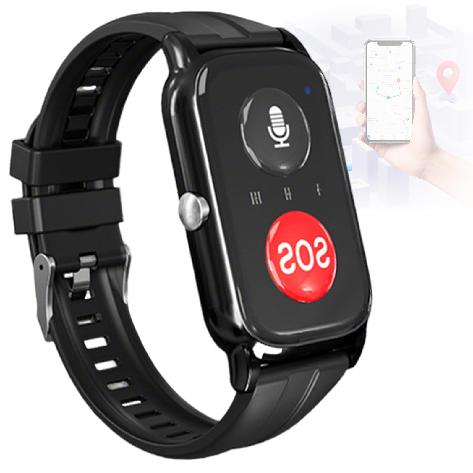 EaThsalL Elderly Alarm Reminder Smart Watch for Seniors Fall Detection Alert Devices, GPS Tracking Watch Quick Call, Preventing Getting Lost Emergency SOS Button, Autism Needs 10 Devices Connect
