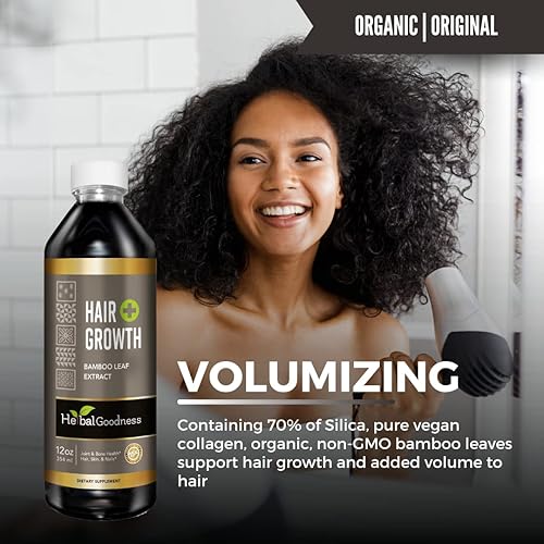 Miniatura 6 de Hair Growth Plus 1oz  Producto de bambú para el cabello para mujeres y hombres para el crecimiento del cabello con suplementos de colágeno,