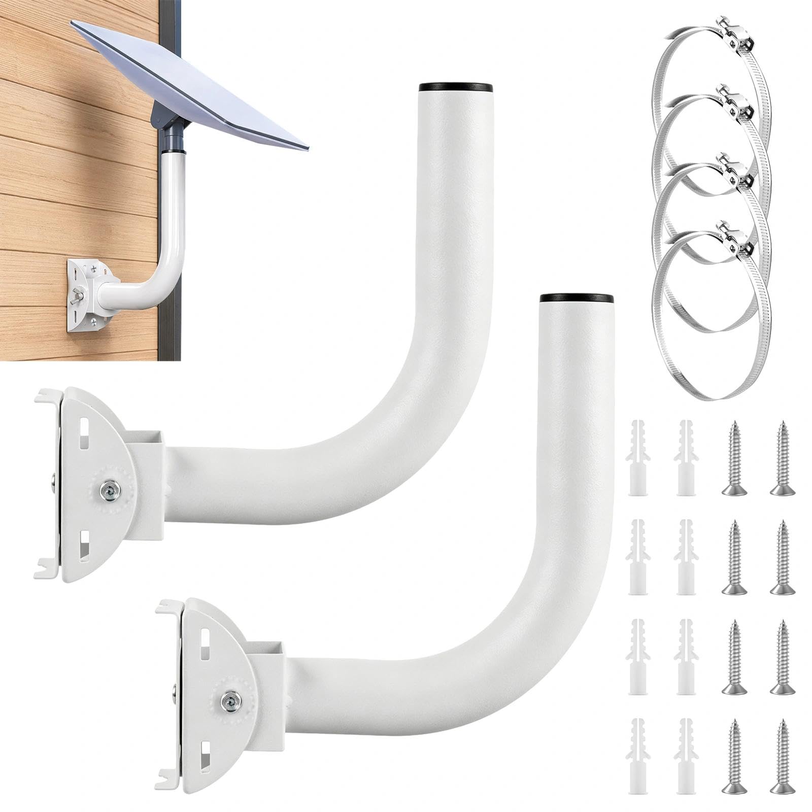 Universal Wireless Bridge Mount,120 Degree Adjustable Pole Stainless Steel J Pole Antenna Wall-Mounted Mount for Outdoor Point-to-Point WiFi Access Point CPE Client Bridging