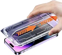 Película de Proteção para iPhone 15 Pro Max com Kit de Autoaplicação Instalação Sem Bolhas Sem Sujeira com Alta Resistência a Arranhões e Impactos