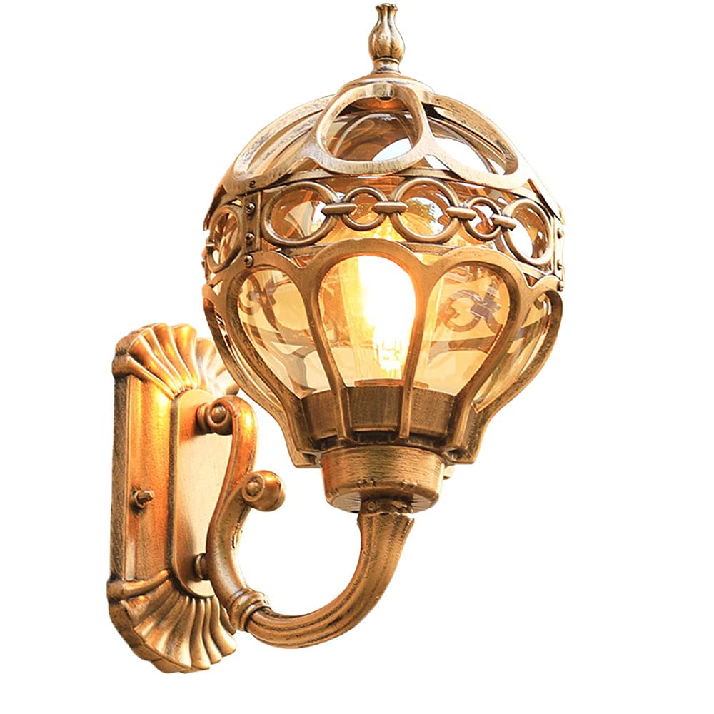 Lanterne Jardin Vintage ​applique Murale Extérieur, E27 Antique Lampe Murale étanche Avec Abat-jour En Verre Pour Extérieur, Rétro Lanterne Imperméable éclairage Patio Jardin Cour Porte Porche