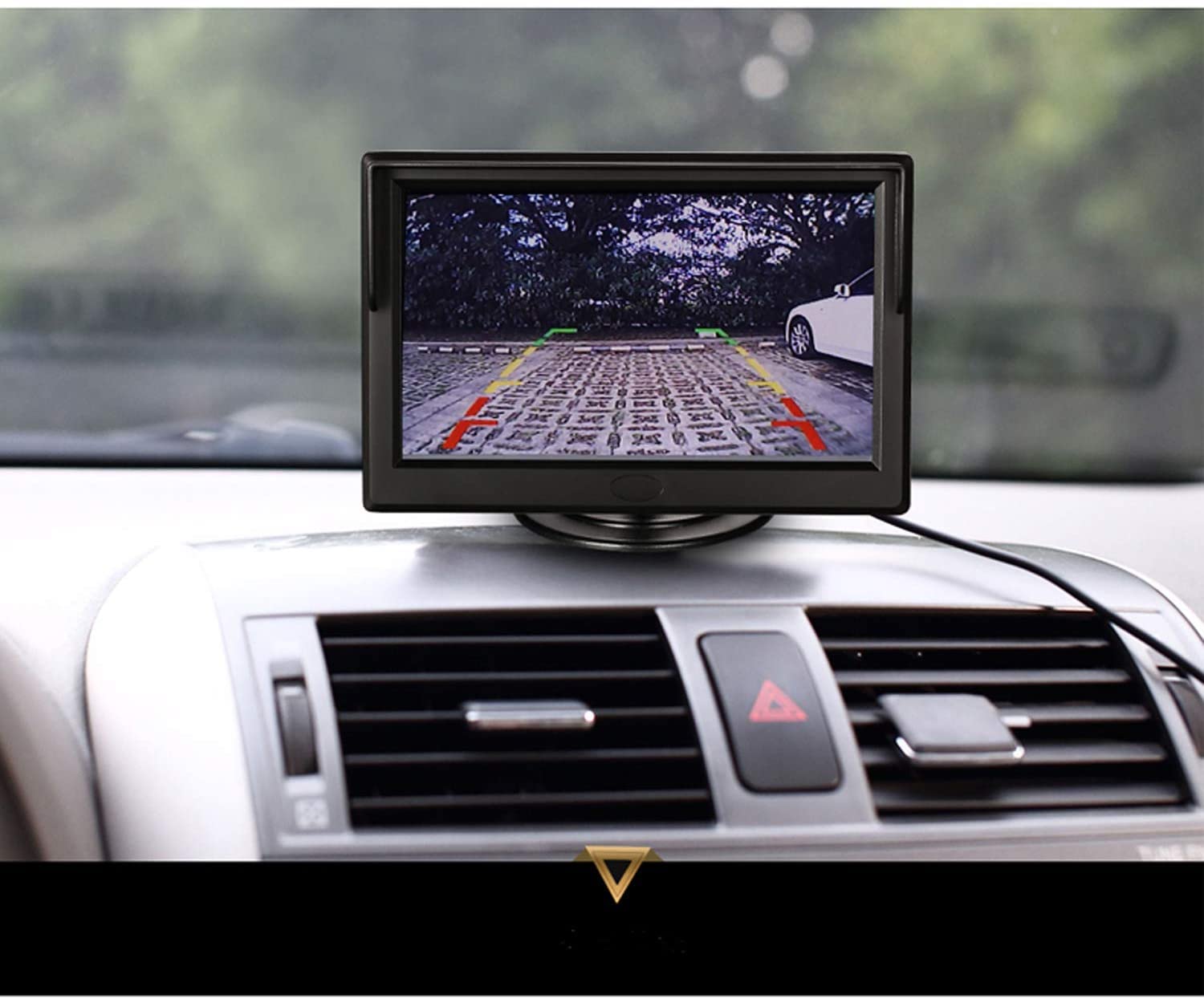 Écran TFT LCD de 5 pouces pour voiture avec 2 supports en option (support d'aspiration et support adhésif normal)