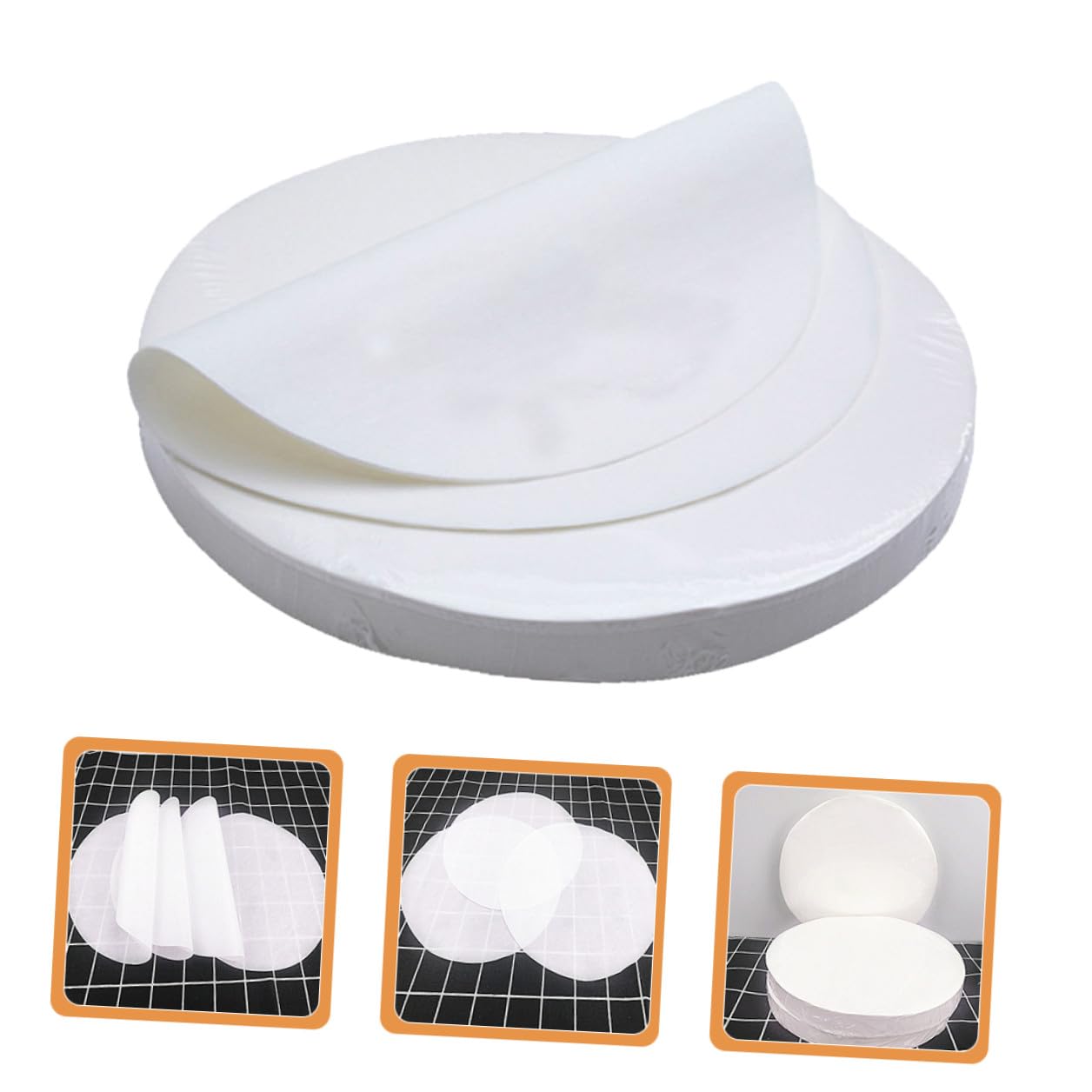 Feuilles Papier Sulfurisé Rondes 20 CM 500 Disques Résistants à Haute Température, Antiadhésifs Nettoyage pour Cuisson Barbecue et Four Domestique