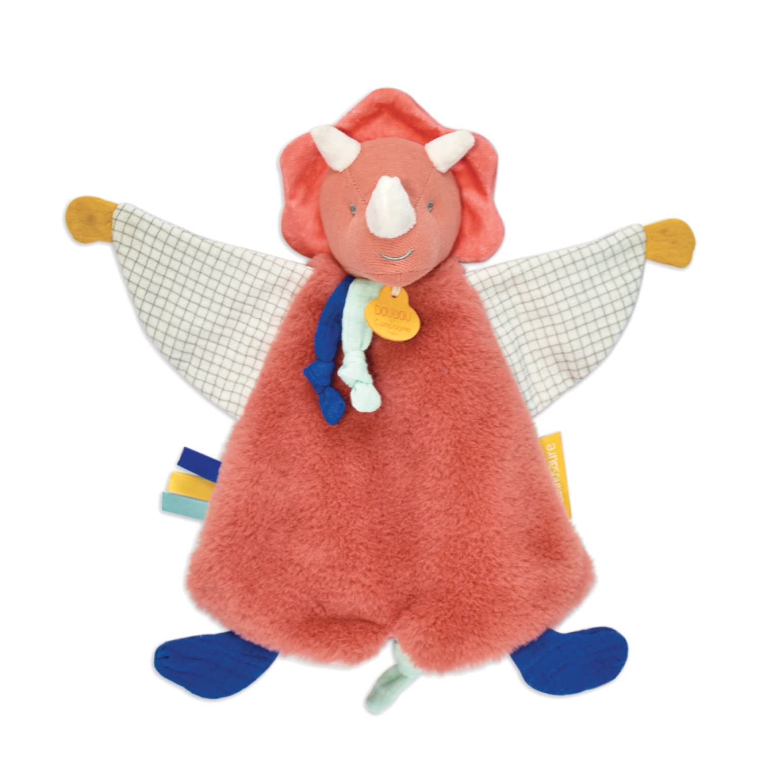 Doudou et Compagnie - Doudou Dinosauro - Doudou piatto - Terracotta - 25 cm - Les CALINOSAURES - DC3945