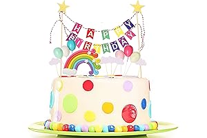 Rainbow Cake Topper, 15-Piece Cake Decoration Set