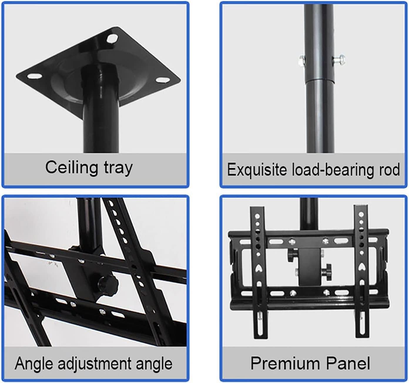 Soporte de techo para TV, altura ajustable, se adapta a pantallas LED de plasma de 14 a 32 pulgadas, soporte de poste de TV soporta hasta 40 kg, soporte de TV VESA máximo de 200 x 200 mm (B 0,51,5 m)