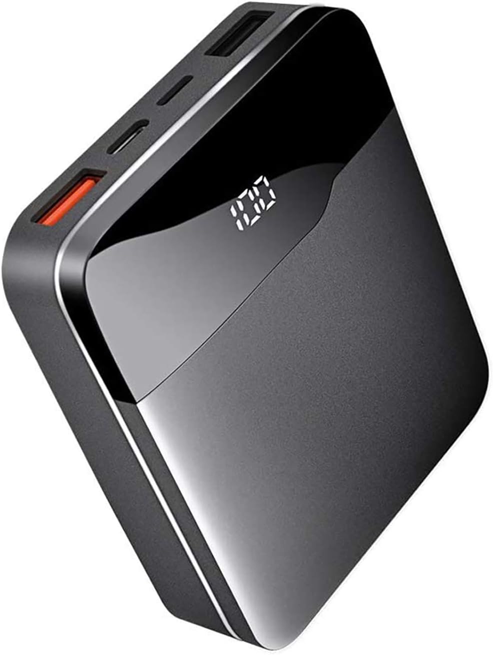 9000mAh Mini Portable Power Bank with Built-in Cables, Quick Charge External Battery Phone Charger with LCD Display, Compatible with All USB-Powered Devices
