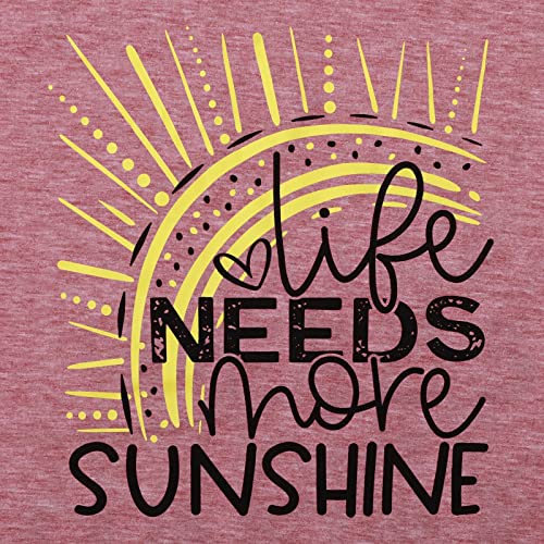 Sunshine Tanks Tops Women Sunrise Graphic T Shirt Summer Beach Vacation Sleeveless Tees Top #TOP3