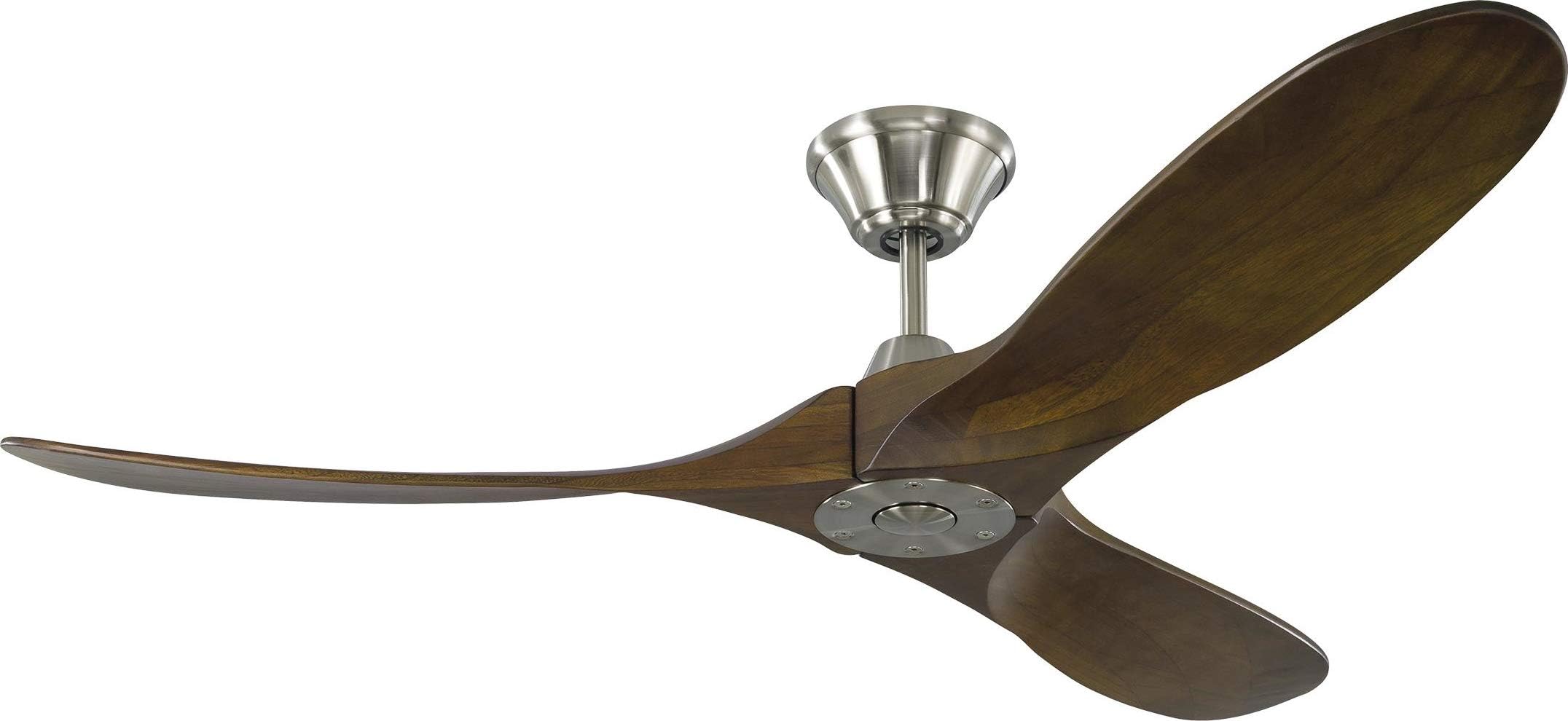 3MAVR52BS Maverick II Energy Star 52" Outdoor Ceiling Fan with Remote Control, 3 Balsa Wood Blades, Brushed Steel
