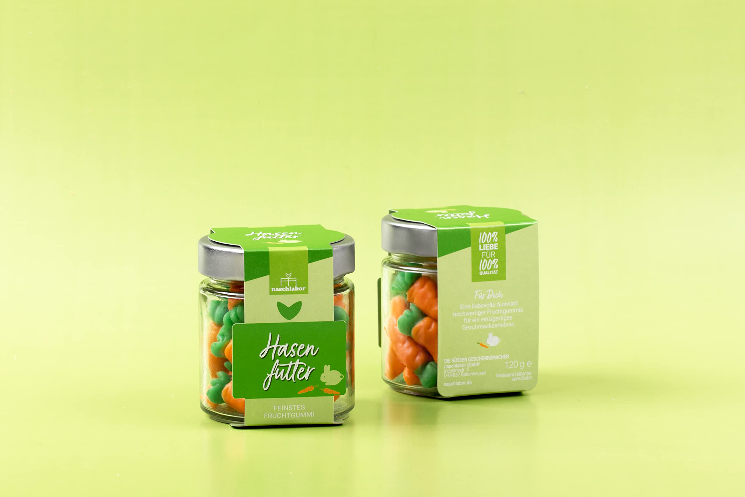 8 Stück Hasenfutter Fruchtgummis im Glas | Ostergeschenk für Kinder und Erwachsene | Karotten Süßigkeiten für das Osternest | Großpackung | Perfekt für die Ostersuche