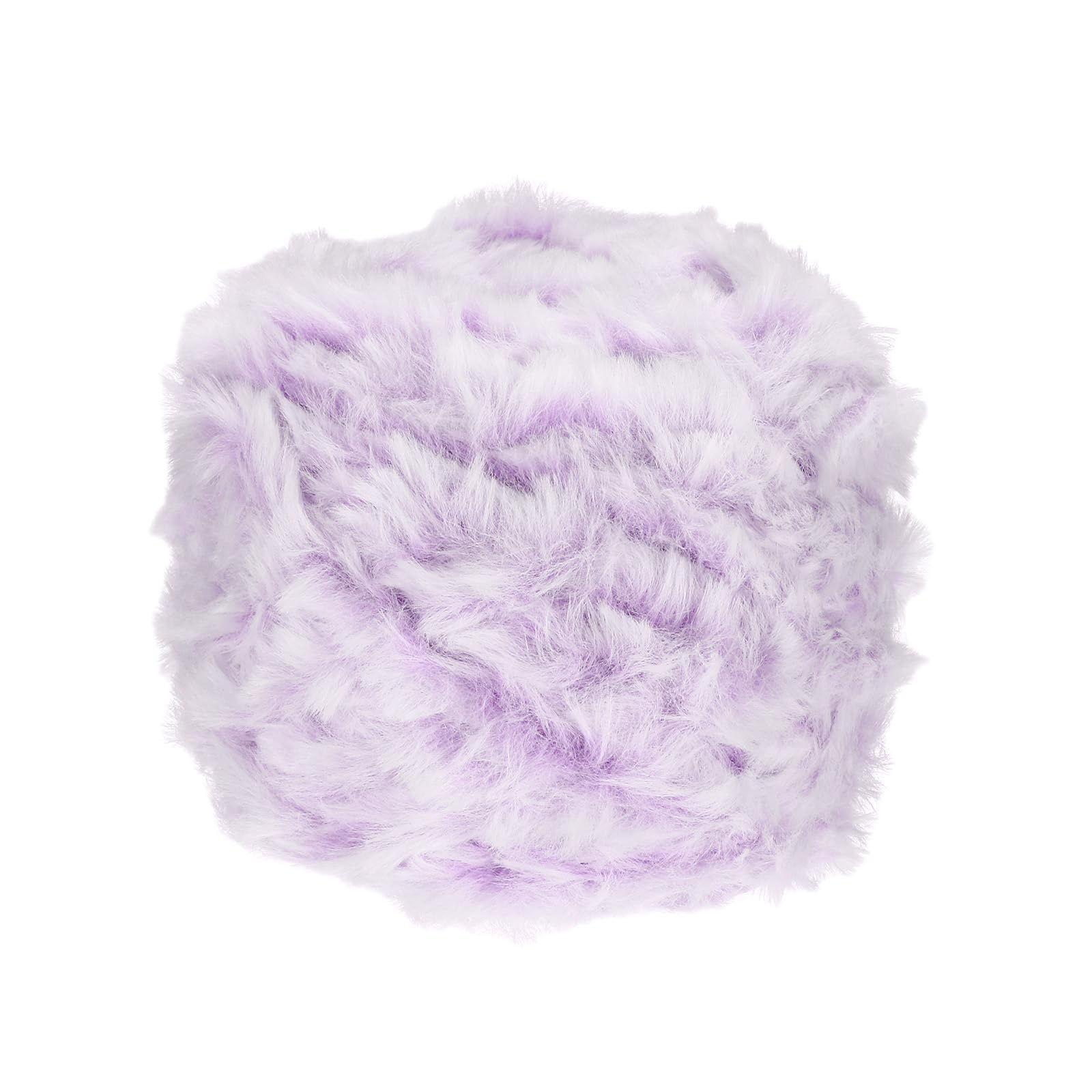 PATIKIL 70yds Faux Fur Yarn, Fuzzy Crochet Fluffy Soft Chunky Polyester Plush Fur Eyelash for Knit Blanket Rug Sweater Scarf Hat Bear Craft, Light Purple