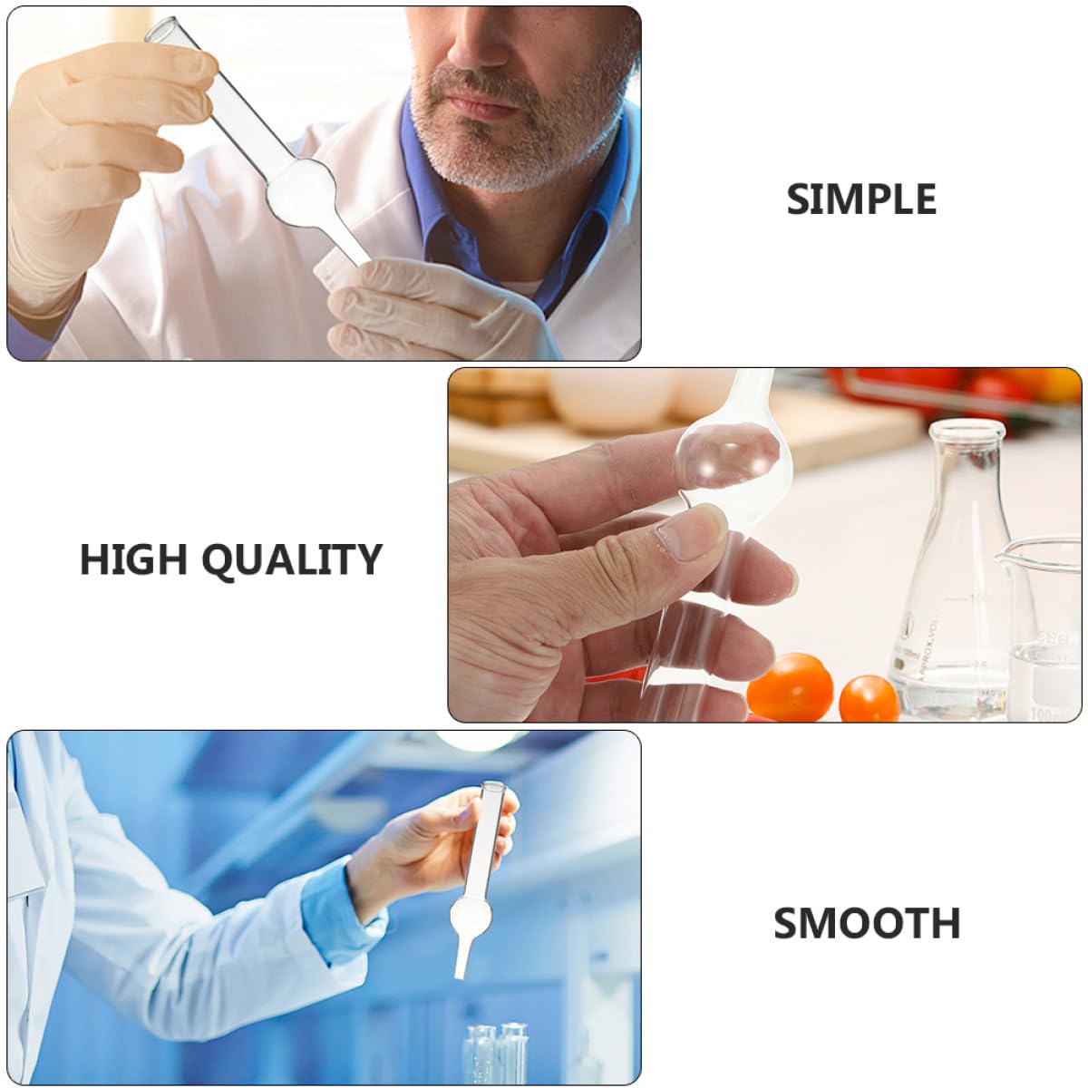 Einkugel Trockenröhrchen und Laborbedarf mit Glatter Innenwand für Chemieunterricht und Schönem Design aus Glas 5 Stück von Schülern