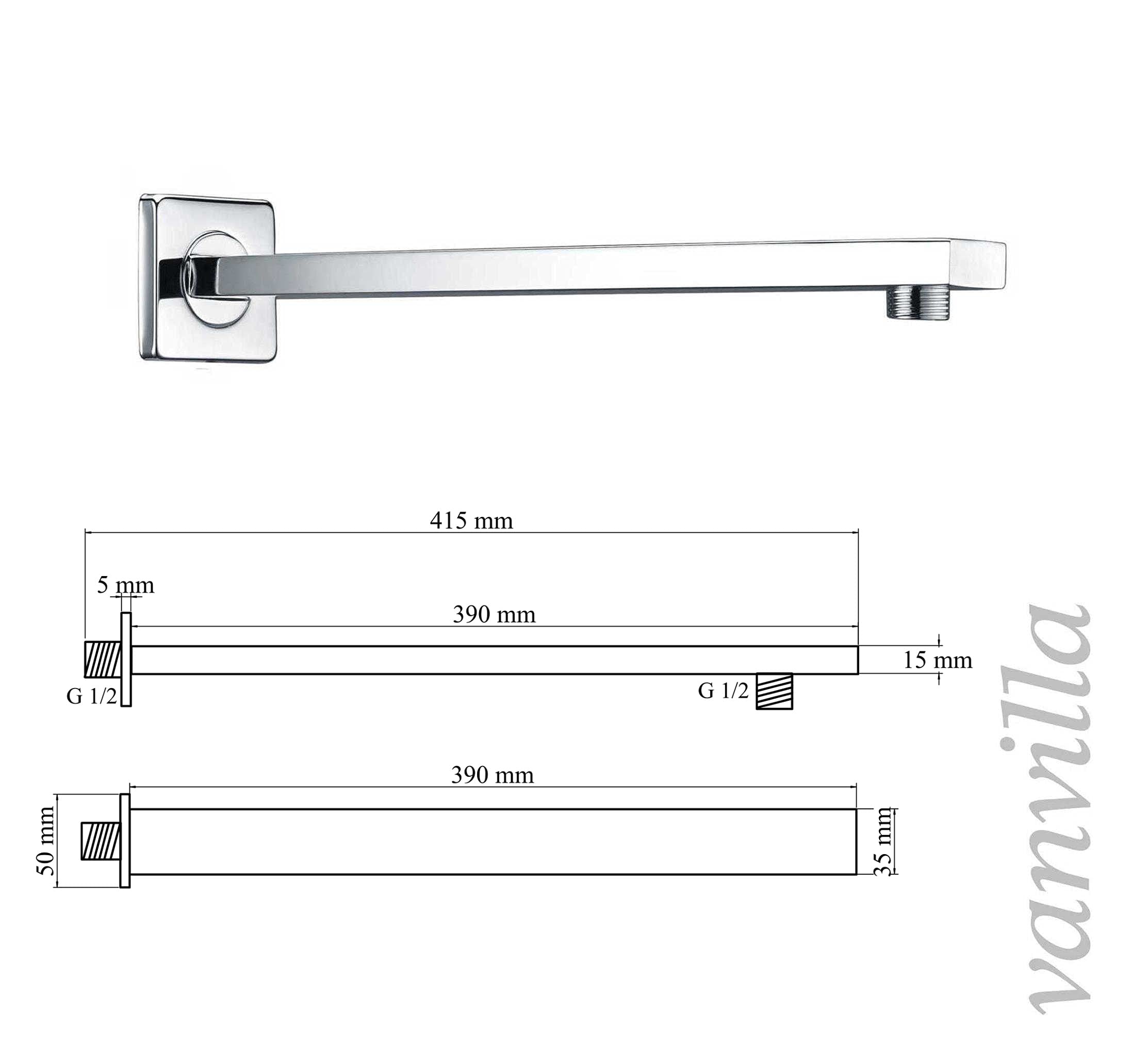 Vanvilla Hansgrohe HG32 - Sistema doccia a incasso con miscelatore monocomando e rubinetto, soffione rettangolare, set doccia lucido