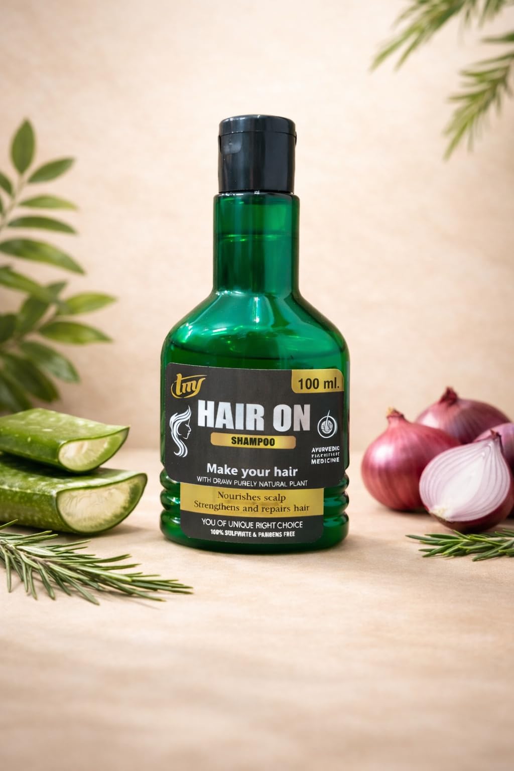 Timis Healthcare HAIR ON Shampoo, Ayurvedic Red Onion Hair Care for Hair Fall Control, Sulphate & Paraben Free, 100 ml-image-9