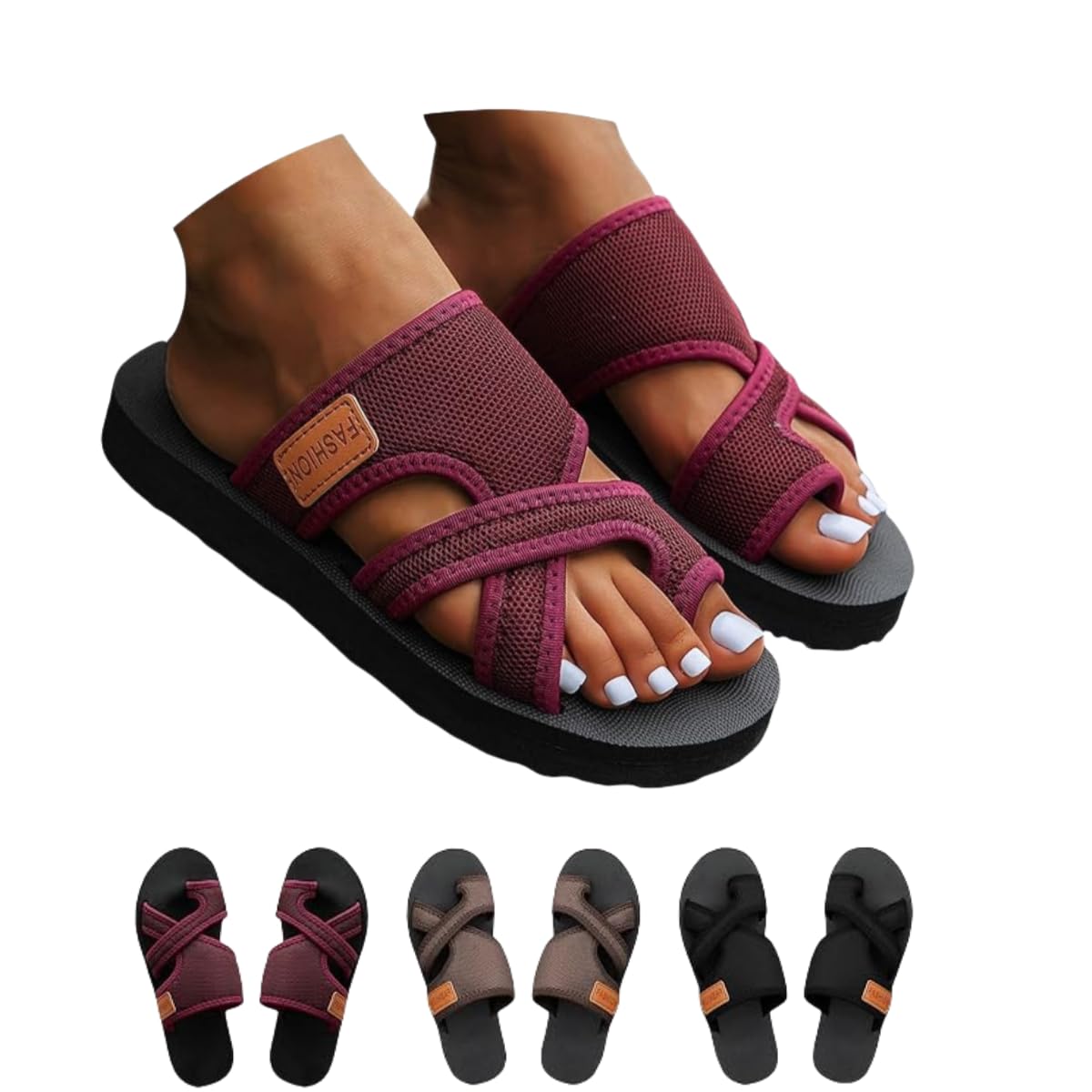Women's Comfortable Breathable Mesh Flip Flops - 2025 New Orthopedic Sandals for Women, Hollow Mesh Slide Sandals