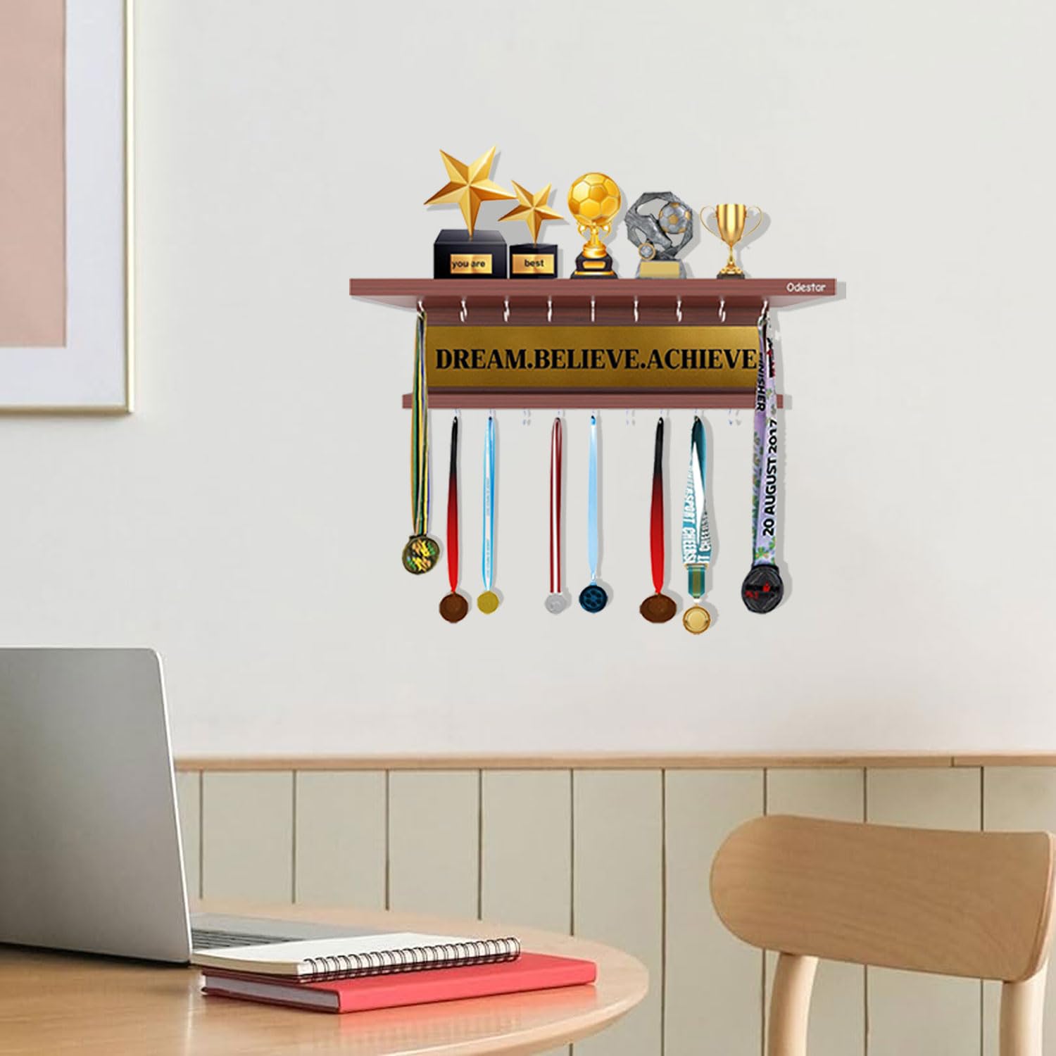 Odestar Medal and Trophy Or Key Hanger Shelf for Home Wall Decoration (Engineering Wood) Set of 1 with 16 Metal Hooks The Name of My Son My Pride (B0BR8C28ZW) Amazon Price History, Amazon Price Tracker