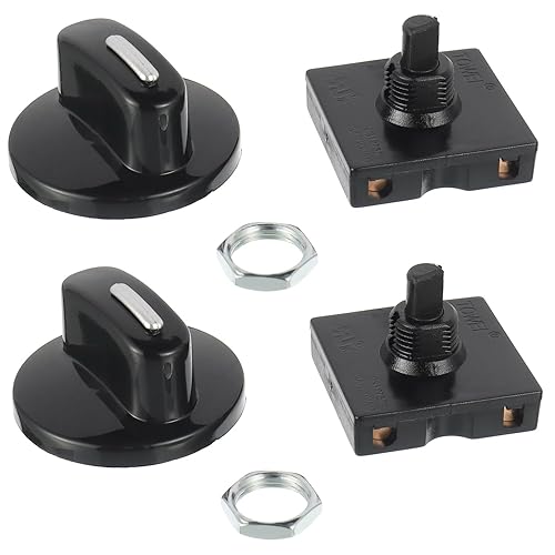 EPLZON Interruptor giratorio de 13A-125V10A-250V, 4 posiciones, 3 velocidades, selector de velocidad, interruptor giratorio con perilla (paquete de