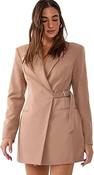 Amazon.com: Nasty Gal Tailored Belted Shoulder Pad Blazer Dress : Clothing,  Shoes & Jewelry