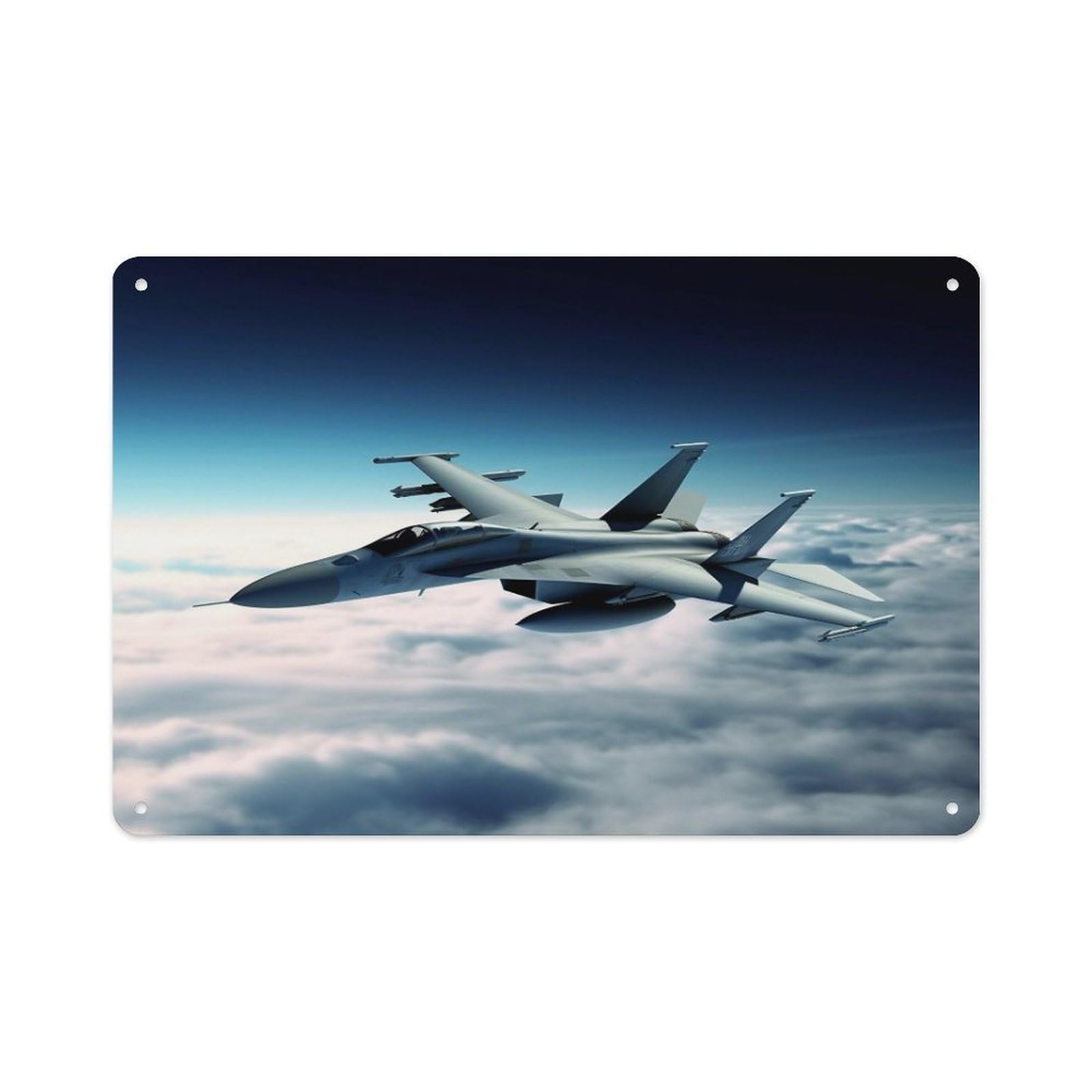 VstaDank Vintage Metal Sign Sublimation Aluminum Aircraft Fighter Jets Plaque Sign Weatherproof Art Decorative Wall Plate Boho Aluminum Wall Hanging Decor Retro Poster Plaque 8x12in