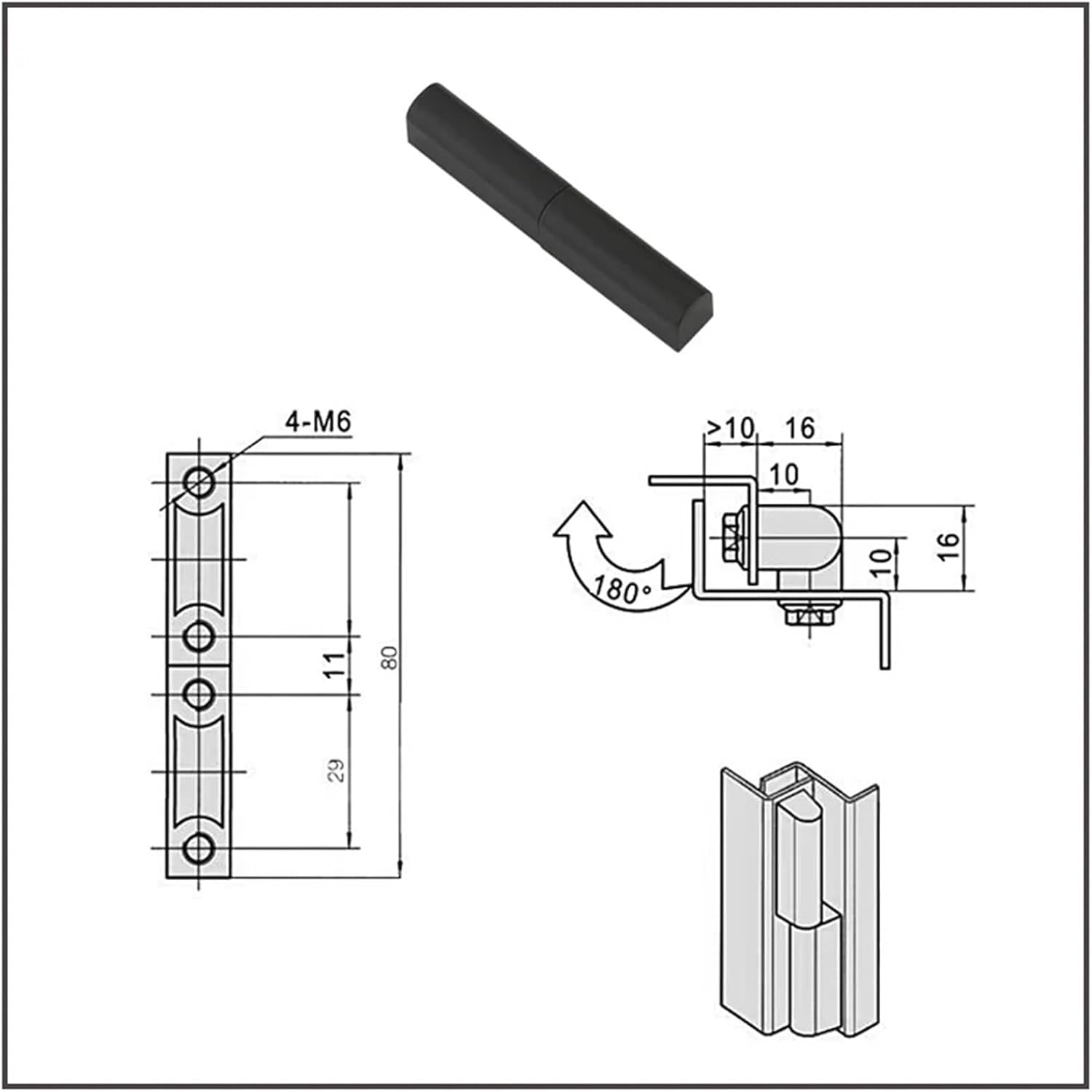 Industrial Cabinet Distribution Cabinet Electrical Box Mechanical Thickening Detachment Iron Cabinet Door Machine Tool Hinge 1Pcs