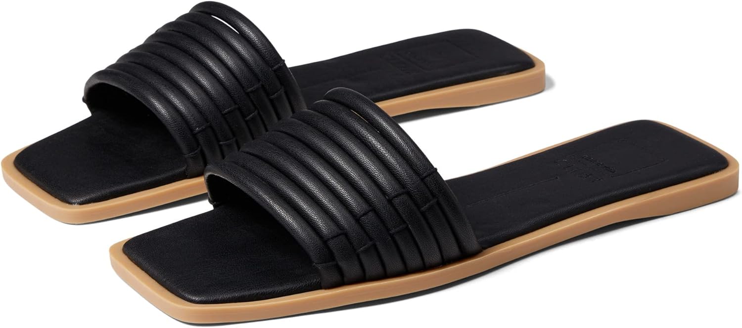 Dolce Vita Women's NYX Flat Sandal, Black Stella, 8.5