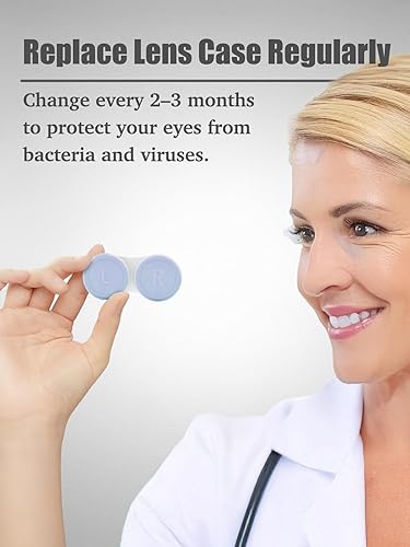 Miniatura 4 de Paquete de 4 fundas para lentes de contacto, kit de repuesto para viajes, uso diario (azul)