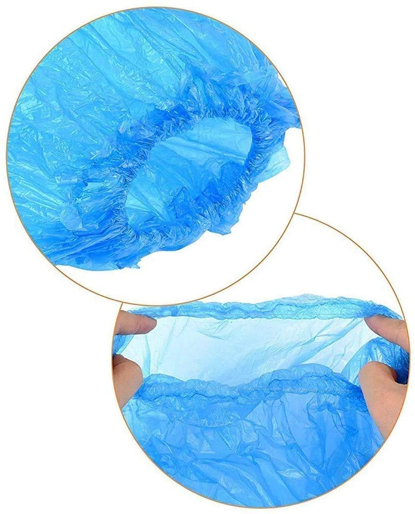 YHW Cubierta del Zapato Cubierta de la máquina de Zapatos 30 Pares Zapatos y Botas de Lluvia Azul Desechables Cubierta de plástico Larga y Transparente