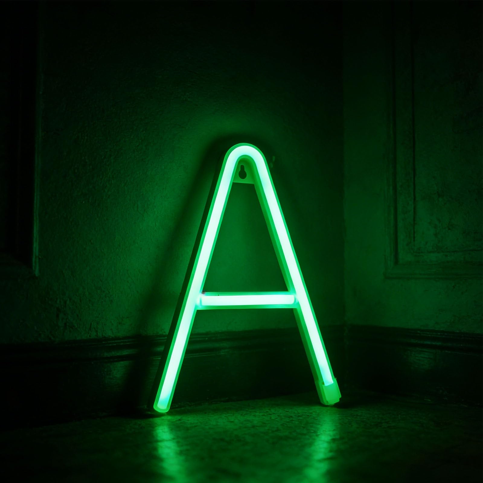 shulovehua Neon Green LED Marquee Letter Lights, Light Up Letters Glitter Alphabet Letter Sign USB/Battery Powered for Night Light Birthday Party Wedding Girls Gift Home Bar Christmas Decoration( A) — image 1