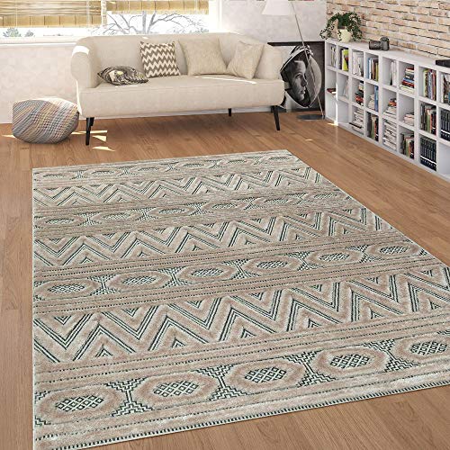 Alfombra Moderna De Salón Pelo Corto con Efecto 3D Estructura De Reli