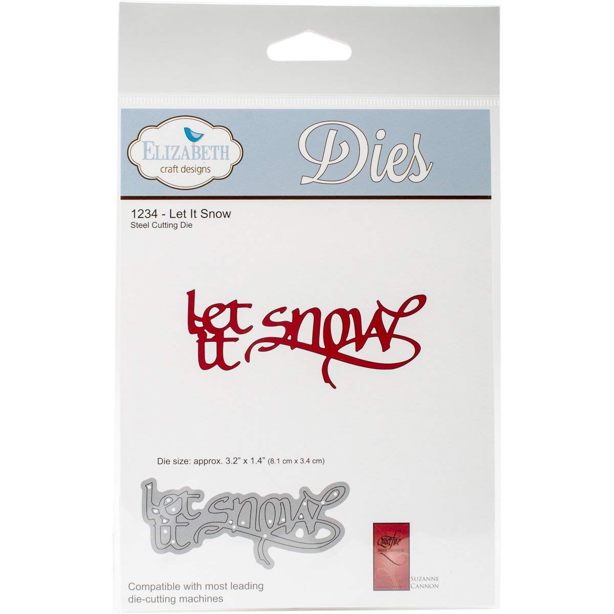 Elizabeth Craft Designs Grey Let It Snow Die, Metal, 21.3 X 13.7 X 0.2 Cm