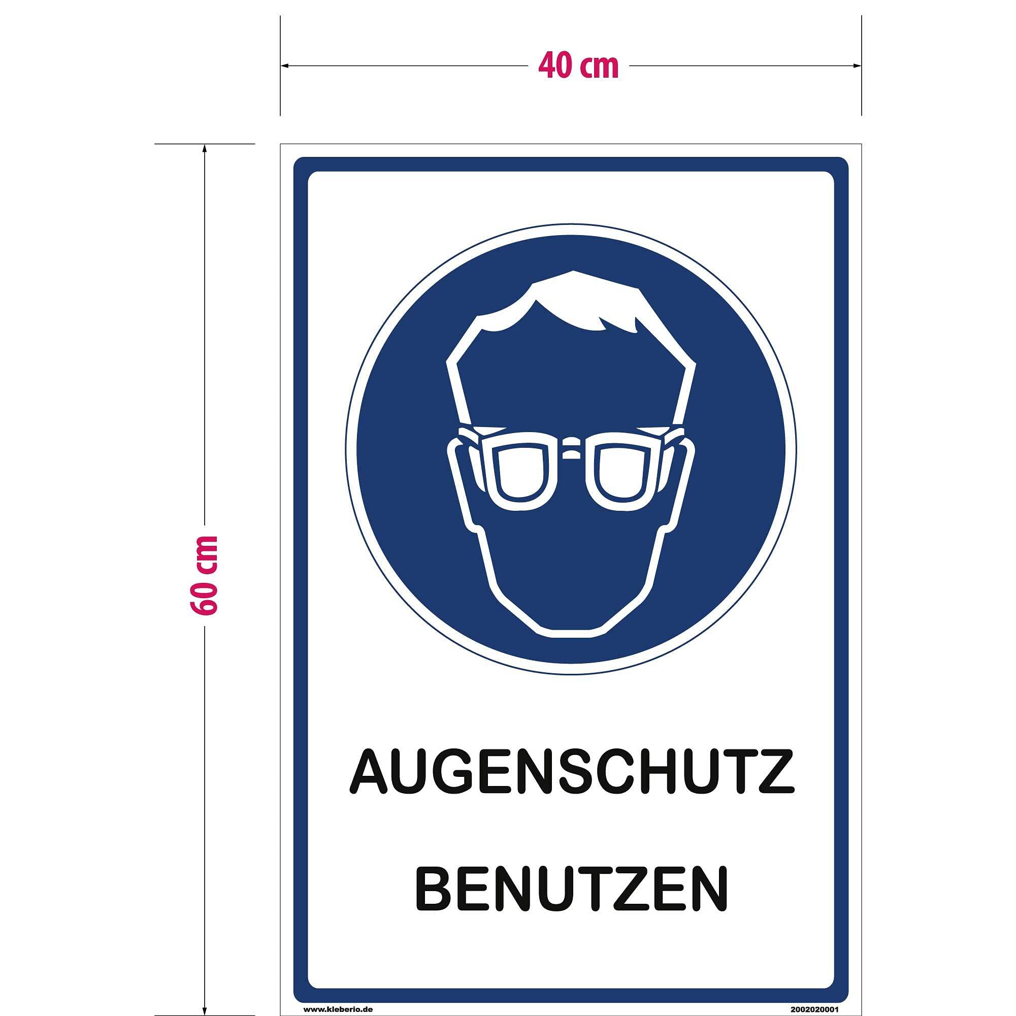 Hinweisschild Labor - Augenschutz benutzen - 40 x 60 cm gelocht & Kit Arbeitsbrille Werkstatt Schild Chemie Sicherheits Brille Schutzbrille für Brillenträger
