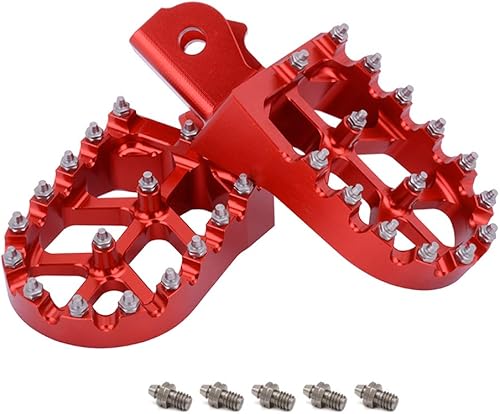 Estriberas de aluminio CNC 7075 para pedales CRF250F/XR150L/CRF150F/CRF230F/Hawk 250 | Diseño antideslizante más amplio con 17 pernos reemplazables,