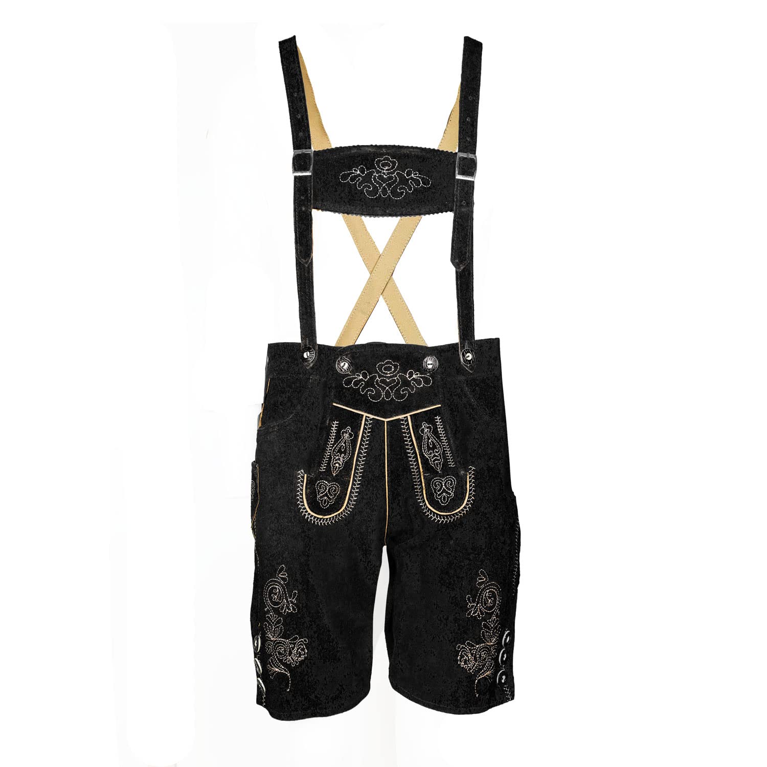 Leo - Pantaloni in Pelle per Bambini, con Camicia, Colore Nero Colore: Rosso 8 Anni