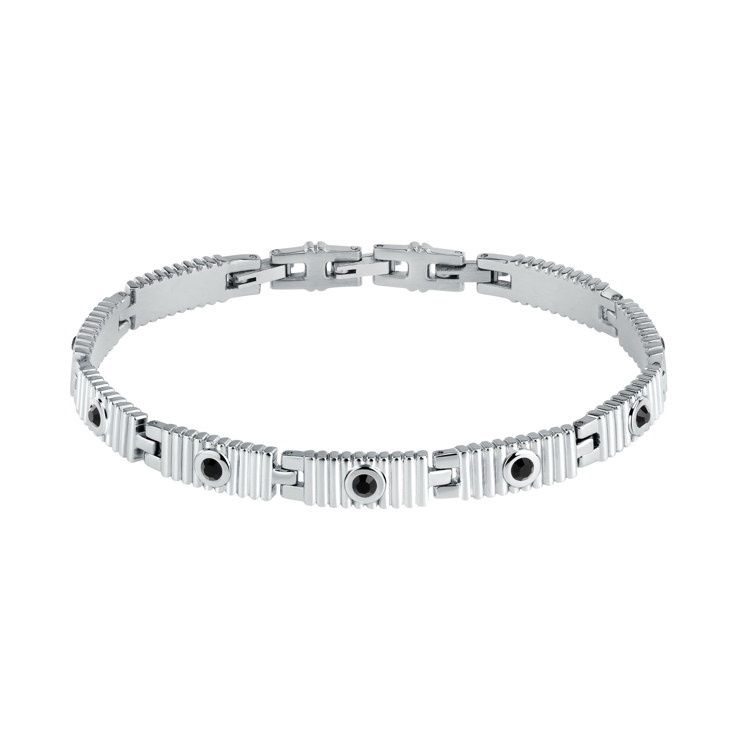 Morellato Bracciale Uomo in Acciaio, Cristalli Neri, Collezione Urban - SABH31