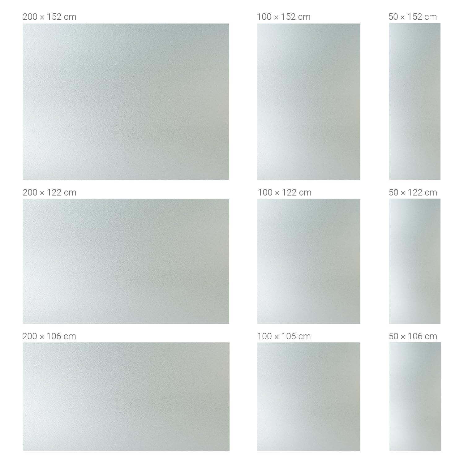 Fenster Folie Blickschut 200x122 cm | für Badezimmer, Schlafzimmer, Büro und Küche | Innen- und Außenbereich | Sichtschutz Fenster | für Glasflächen | Selbstklebend | Milchglasfolie PVC