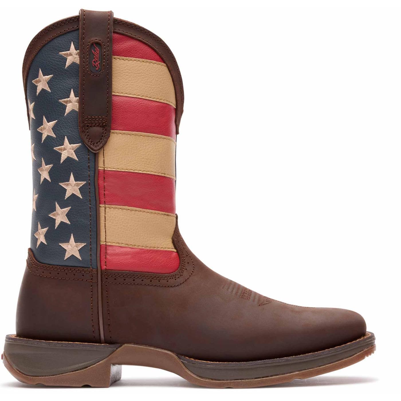 Rebel Patriotic Pull-On Western Flag Boot, Bronze, 43 EU