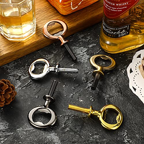 Metal Bottle Opener Blank Stainless Steel Flat Bottle Opener Inserts Kit Threaded Beer Opener Hardware For Valentine's Day Wedding Wine Party Wood Turning Diy Handmade Project Craft (5 Pieces) #TOP3