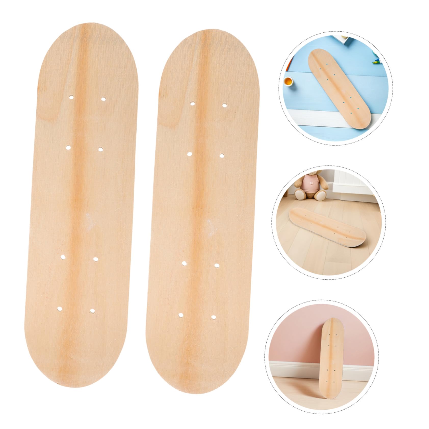 Mini Tabla de Skate en Blanco 7 Capas Madera 3 Piezas