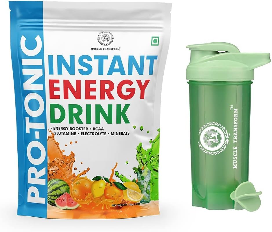 Pro-Tonic Isotonic Instant Energy Drink Formula, Extended Workout Electrolyte Energy Drink with Anabolic Stack 2:1:1 BCAA, Dextrose Monohydrate and L-Glutamine | 833mg Electrolytes [32 Servings, Mojito Flavor] Free Shaker