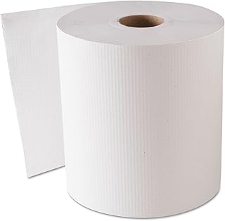 Gen 1820 Hardwound Roll Towels, White, 8-Inch X 800 Ft, 6 Rolls/Carton