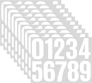 10 Sheets Mailbox Numbers, Mailbox Numbers for Outside, White Number Stickers Waterproof Address Number, Large Decals for Mailboxs, Cars, Boats, Windows, Door and Apartments