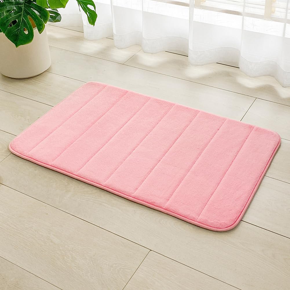 Extra Soft Absorbent Microfiber Bathmat,Non Slip Fluffy Rugs,Washable Bath Rugs,Bathroom Rug Absorbent for Your Bath,Shower or Toilet (pink,50 * 80)
